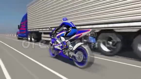 摩托车和卡车赛跑视频的预览图