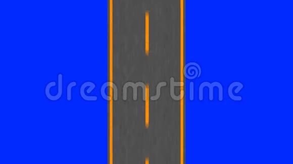 在蓝屏上的循环中驾驶沥青道路视频的预览图