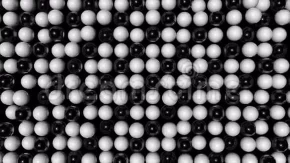 带有黑白球体的抽象随机动画背景视频的预览图