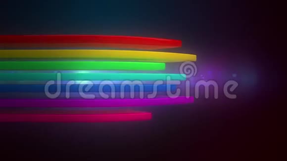 抽象的背景五颜六色的彩虹线视频的预览图