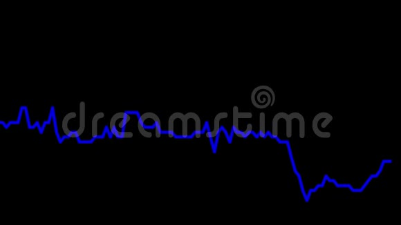 股票市场投资交易黑色背景图上的蓝线图视频的预览图