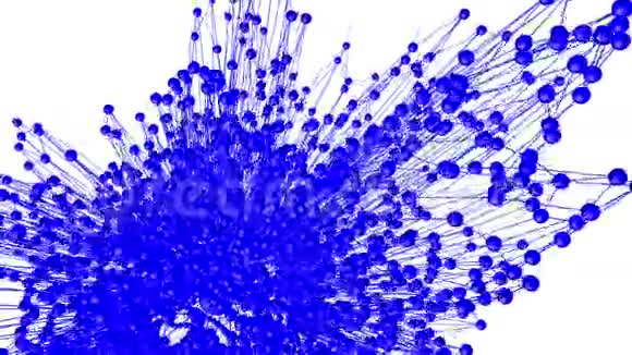 抽象蓝色挥动三维网格或网格的脉动几何物体用作抽象的未来主义景观蓝色视频的预览图