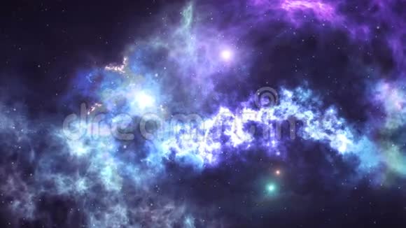 在空间恒星星系和星云中的运动视频的预览图