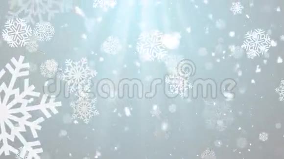 圣诞节冬季雪花3循环背景视频的预览图