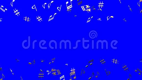 蓝染色的黄铜音乐笔记视频的预览图