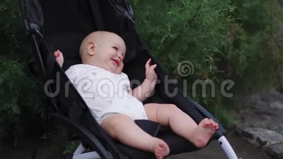宝宝坐在大自然的婴儿车里视频的预览图