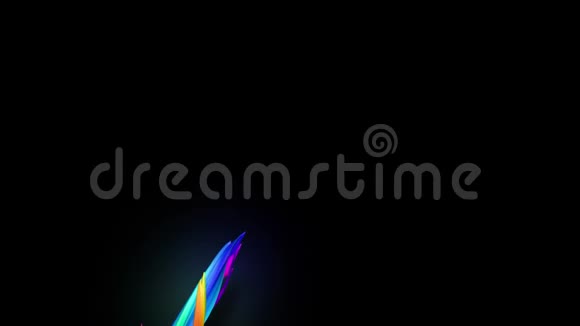 一串彩带扫过镜头彩虹色的丝带扭曲在空中飞翔使用美洲狮视频的预览图