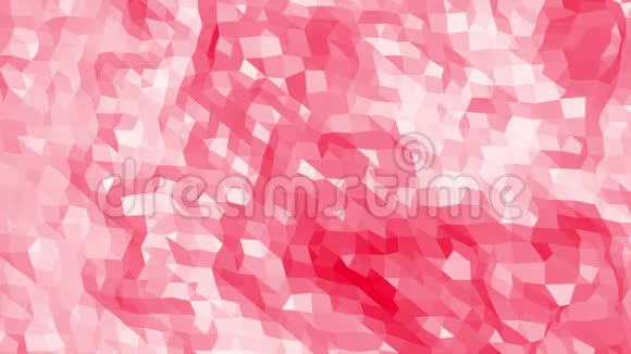 玫瑰或粉红色低聚表面作为数学环境卡通中多边形数字镶嵌红色环境或背景视频的预览图