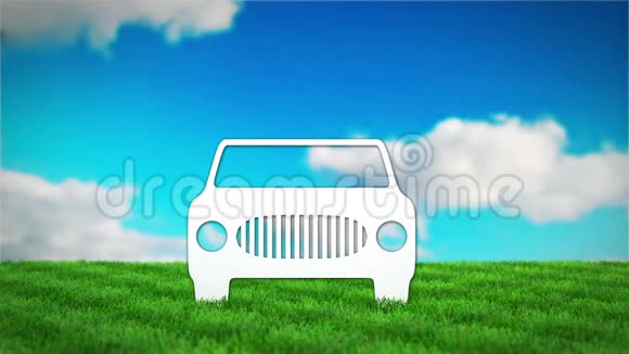 草田上的纸车3D渲染动画视频的预览图