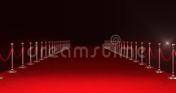 红色背景带聚光灯的红色长地毯视频的预览图