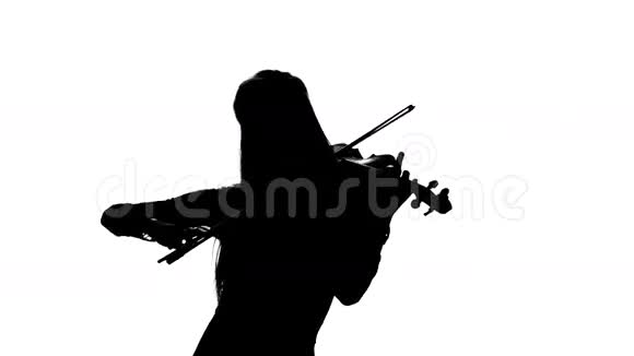 女小提琴手演奏中提琴剪影视频的预览图