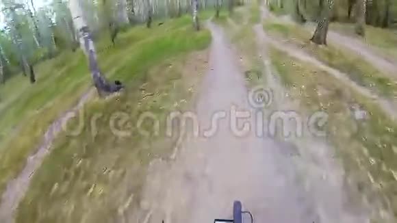 在森林里骑山地车视频的预览图
