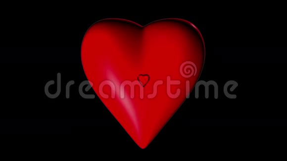 心脏在黑色背景下的粒子表现阿尔法通道视频回路视频的预览图