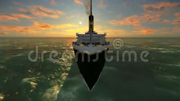 海洋中航行的古船视频视频的预览图
