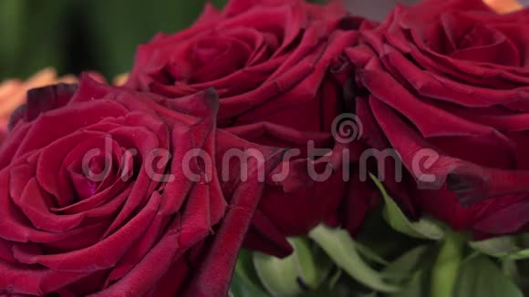 一家花店生产一束玫瑰视频的预览图