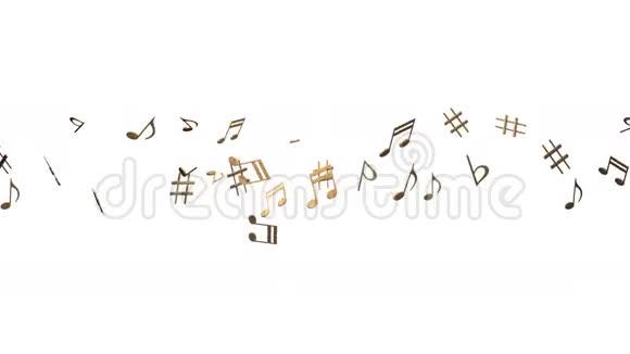 白色背景的黄铜音乐笔记视频的预览图