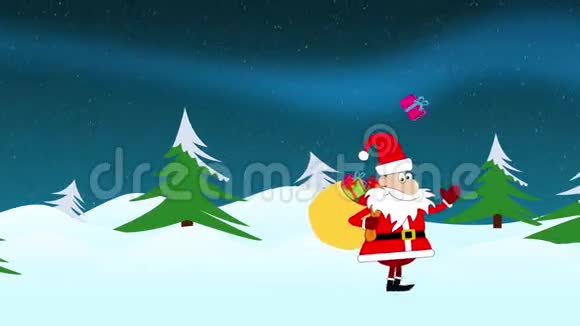 卡通圣诞老人动画视频的预览图