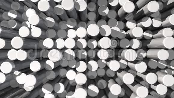 白色反光挤压圆筒的运动纹理背景视频的预览图