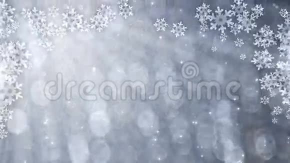 银光闪闪的窗帘上有雪花视频的预览图
