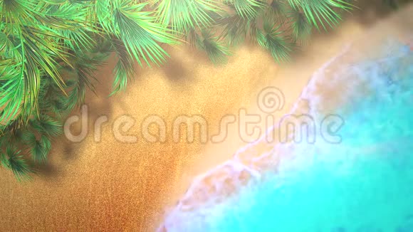 夏日背景蓝色海浪的沙滩特写视频的预览图