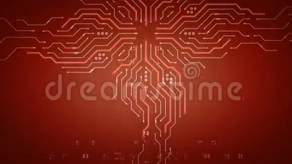 电脑电路红色上升视频的预览图