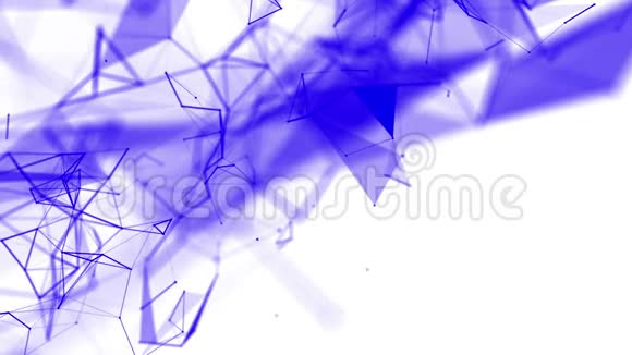 蓝色粒子在白色背景下缓慢移动摘要3D渲染视频的预览图