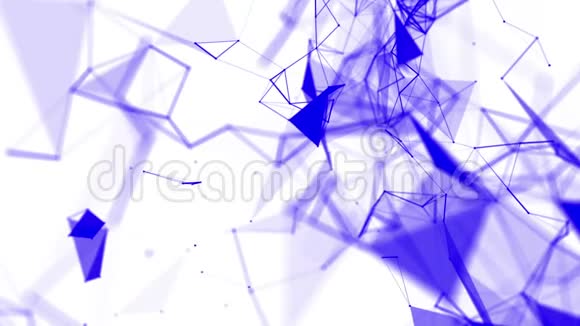 蓝色粒子在白色背景下缓慢移动摘要3D渲染视频的预览图