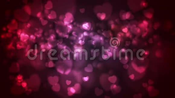 红色和粉红色发光的波克心视频动画视频的预览图