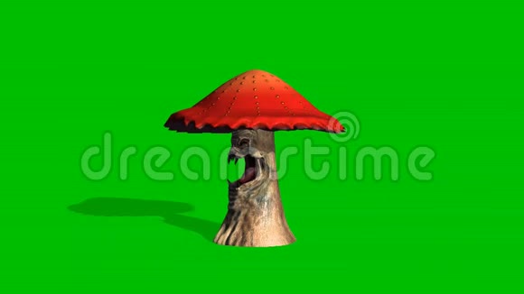 愤怒的红菇看着周围的阴影绿色屏幕视频的预览图
