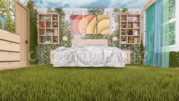 现代卧室室内生态绿色设计视频的预览图