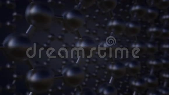 石墨烯原子结构深灰色背景浅焦点4K无缝可循环小车夹视频的预览图