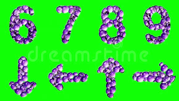 从绿色背景上分离的气泡中提取的字母视频的预览图