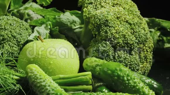 绿色蔬菜背景视频视频的预览图