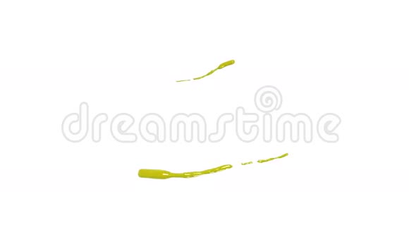 白色背景上黄色液体圆圈彩色油漆视频的预览图