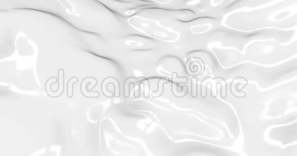 液体抽象白底光滑光泽纹理3D渲染循环4k视频的预览图