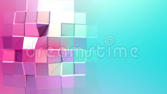 抽象简单的蓝色粉红色低聚三维表面作为迷幻背景移动的软低多运动背景视频的预览图