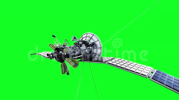 太空卫星高度细致真实的运动和反射4K绿屏动画视频的预览图