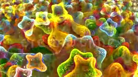分形背景与抽象细胞高详细回路视频的预览图
