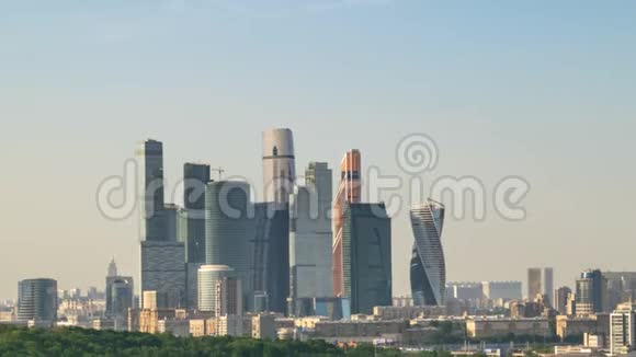 莫斯科俄罗斯城市天际线时间流逝视频的预览图