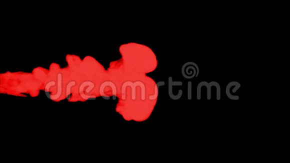 彩色红墨水溶解在水中的黑色背景抽象背景墨水注入流体三维渲染视频的预览图