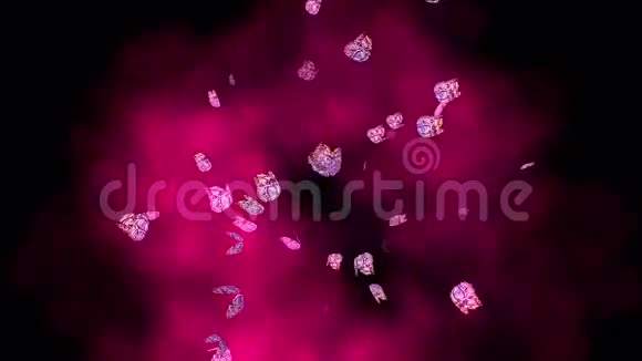 飞蝶和紫色烟雾背景视频的预览图
