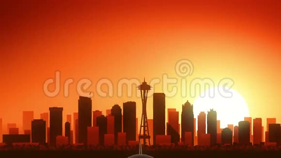 西雅图华盛顿美国天空日出起飞视频的预览图