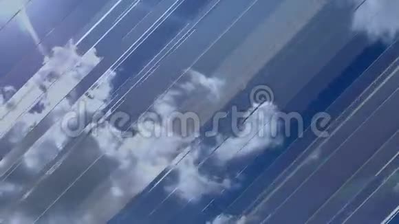 背景镜头蓝云和玻璃线视频的预览图