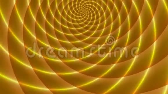 一半的金色光球明亮的黄色橙色螺旋旋转在白色背景上的动画抽象插图视频的预览图