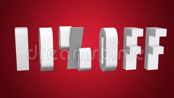 70的3d字母在白色背景下旋转视频的预览图