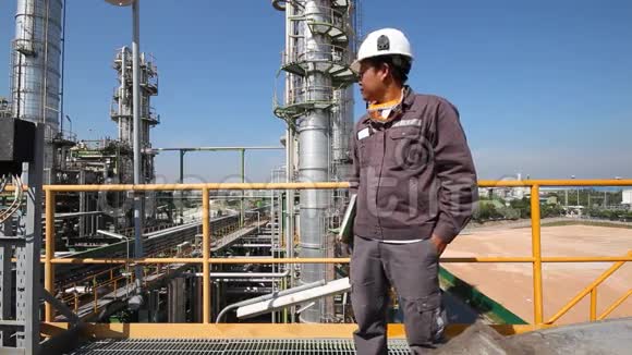 在炼油厂工作的工程师视频的预览图