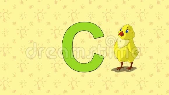 小鸡英文ZOO字母字母C视频的预览图