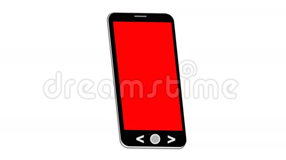智能手机动画绘图与购物清单在红色手机上显示一辆手推车闪烁箭头并购买它的铭文视频的预览图