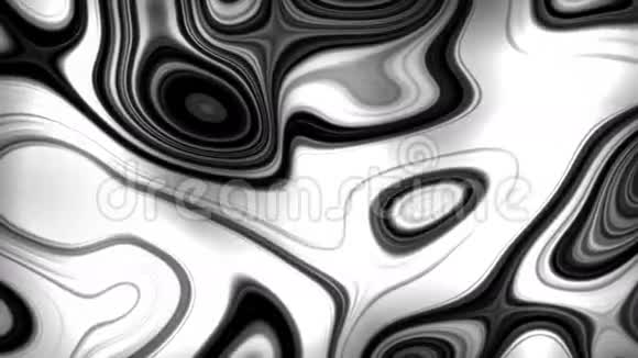 用白色和黑色抽象波形的动画背景视频的预览图