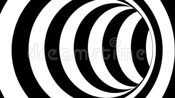 黑白条纹隧道迷幻抽象3d渲染计算机生成的背景视频的预览图